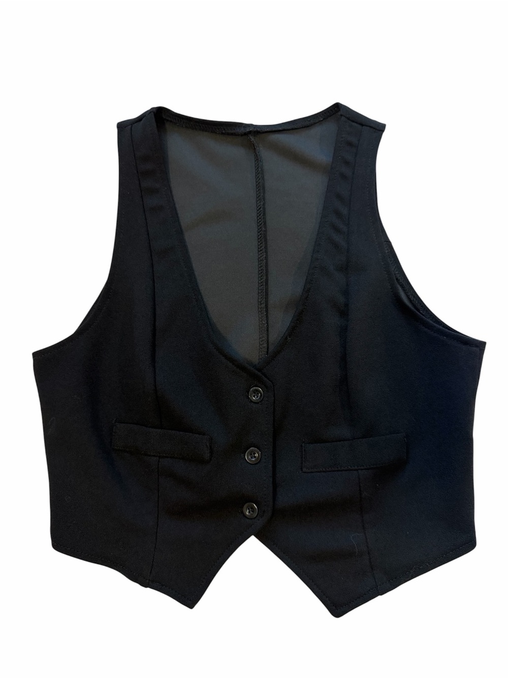 SHEIN Black Button-Front Tailored Vest